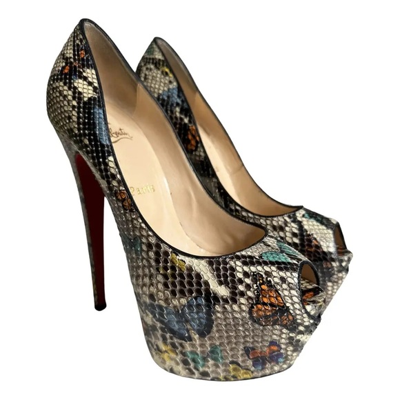 Christian Louboutin Highness 150 Python Butterfly - Picture 1 of 8